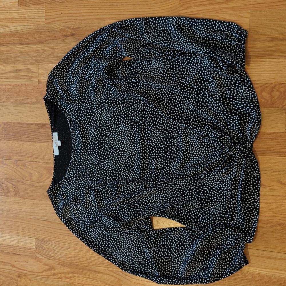 Loft Mixed Media Twist front blouse S
